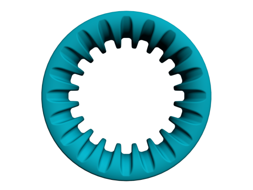 Rib Style - 24mm Ring - Style I - 1 - 4-30 Blue - Side